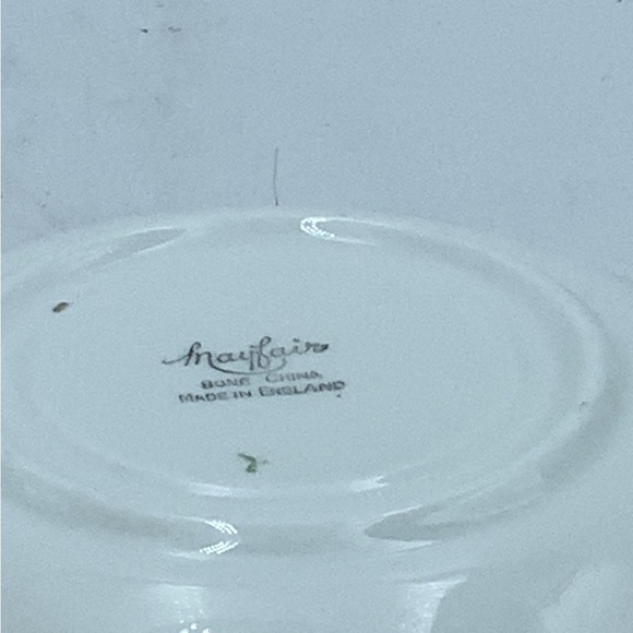 Vintage Mayfair England Bone China Teacup and Saucer with Purple Flowers - Picture 9 of 9